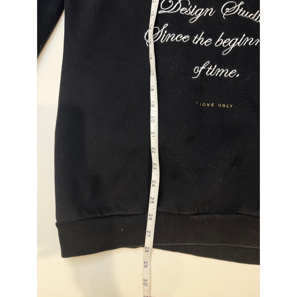 I Love Ulgy Men's Graphic Black Crewneck Sweatshirt Fleece Lined Size M - Picture 3 of 5